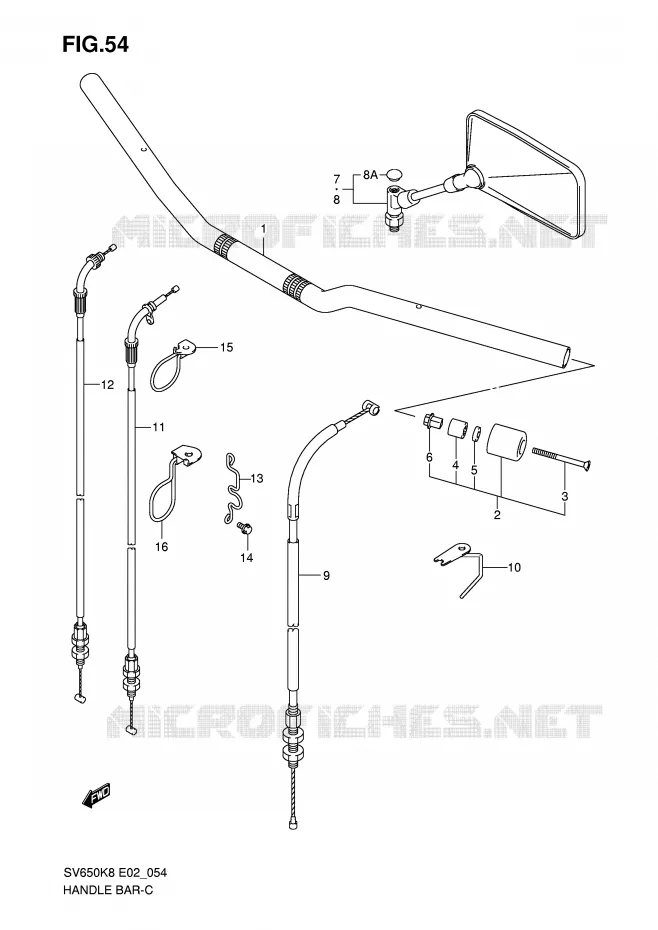 STUUR (WITHOUT COWLING) Suzuki MOTO 650 SV 2009  SV650SK9(E2)
