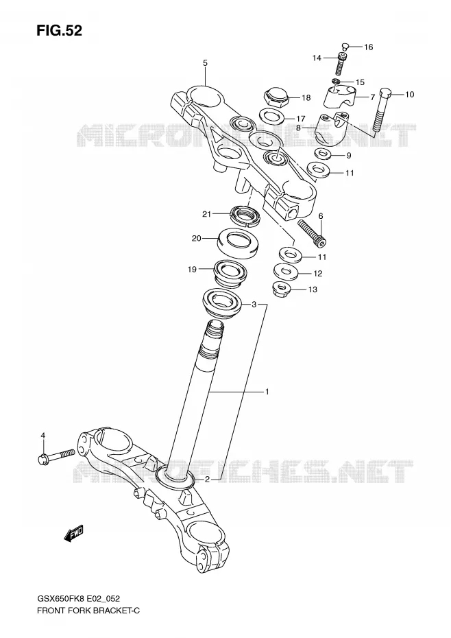 STUURKOLOM Suzuki MOTO 650 GSX-F 2010  GSX650FAL0(E2)