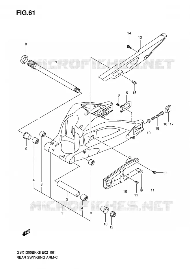 SWINGARM Suzuki MOTO 1300 B-KING 2010  GSX1300BKUFL0(E2)