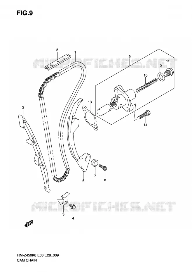 TIMING Suzuki MOTO 450 RM-Z 2011  RM-Z450L1(E3/E28)