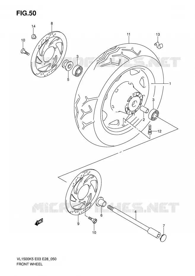 VOORWIEL Suzuki MOTO 1500 BOULEVARD 2009  VL1500TK9(E3/E28)