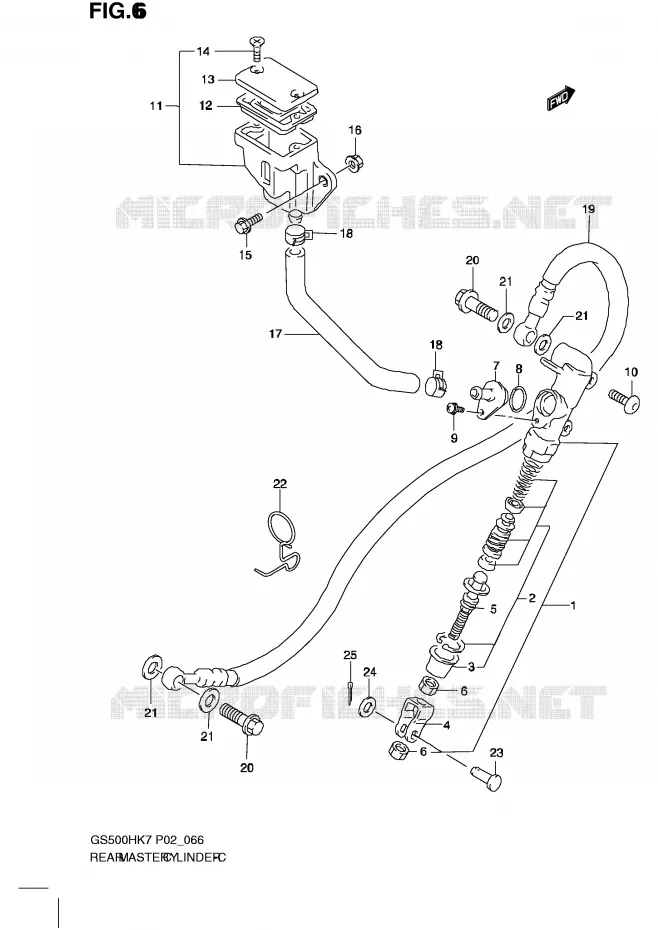 ACHTER HOOFDREMCILINDER Suzuki MOTO 500 GS-E 2007  GS500HK7(P02)