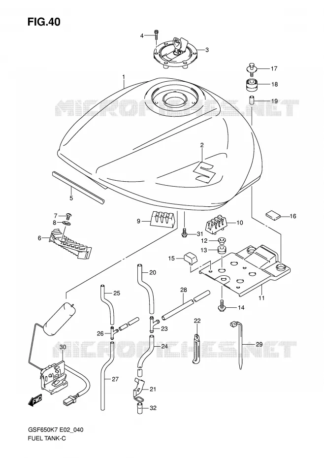 BENZINETANK Suzuki MOTO 650 BANDIT 2007  GSF650K7(E19)