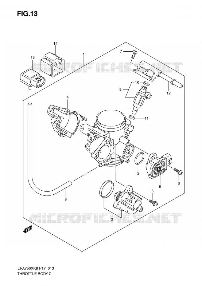 BRANDSTOFINJECTIE ASSY Suzuki QUAD 750 KINGQUAD 2009  LT-A750XK9(P17)