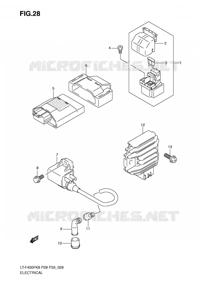 ELEKTRISCH (MODEL K8/K9) Suzuki QUAD 400 KINGQUAD 2010  LT-F400FL0(P28/P33)