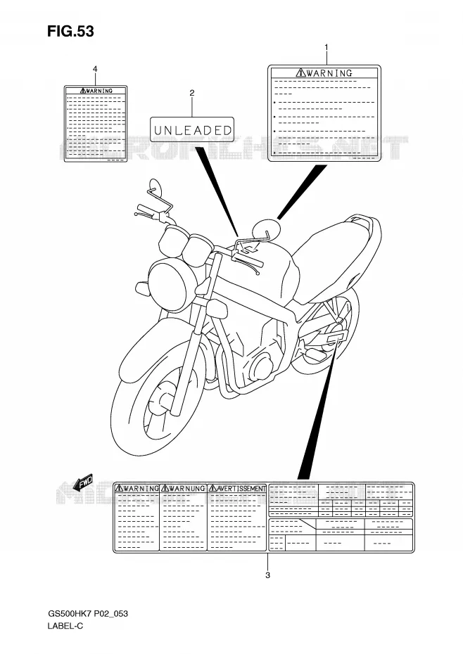 ETIKET Suzuki MOTO 500 GS-F 2007  GS500FMK7(P02)