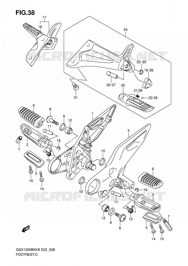 FOOTREST Suzuki MOTO 1300 B-KING 2010  GSX1300BKL0(E2)