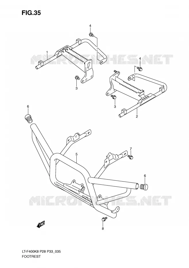FOOTREST Suzuki QUAD 400 KINGQUAD 2009  LT-F400K9(P28/P33)