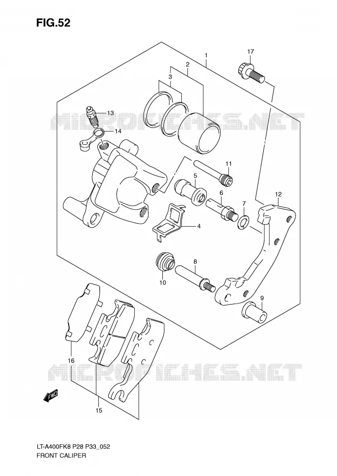 FRONT CALIPER Suzuki QUAD 400 EIGER 2009  LT-A400FK9(P28/P33)