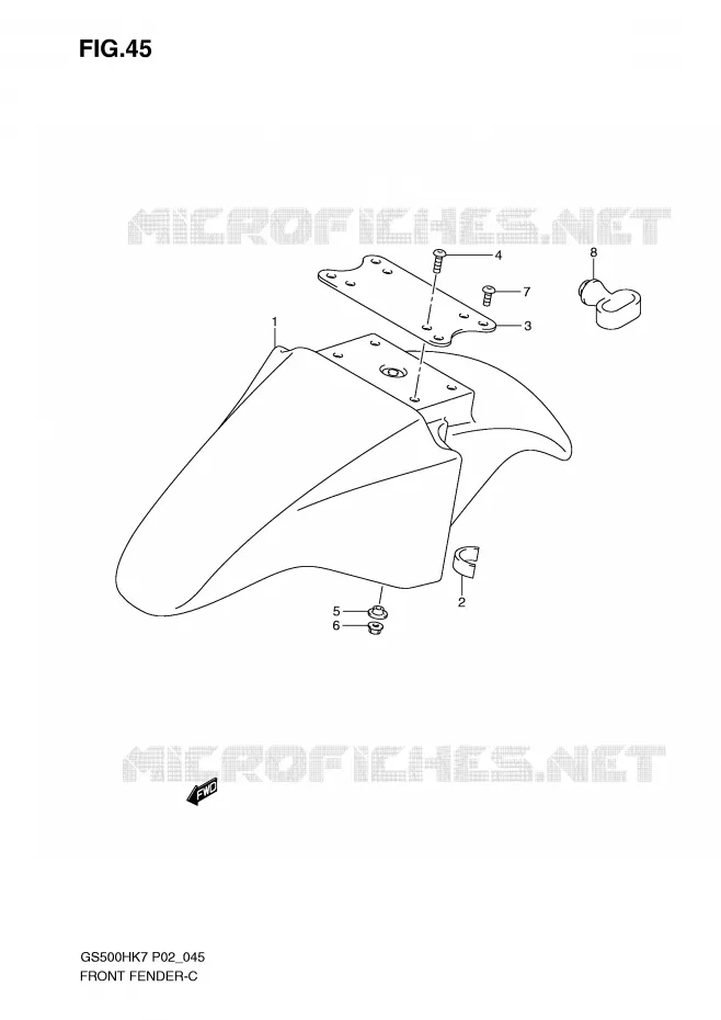 FRONT FENDER Suzuki MOTO 500 GS-F 2007  GS500FMK7(P02)