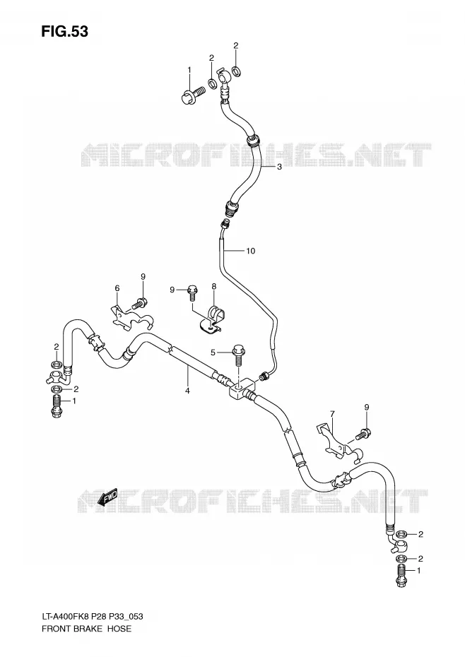 FRONT REMSLANG Suzuki QUAD 400 EIGER 2008  LT-A400FK8(P28/P33)