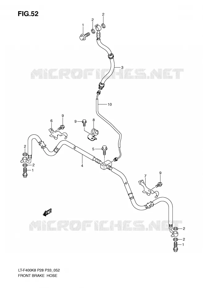 FRONT REMSLANG Suzuki QUAD 400 KINGQUAD 2008  LT-F400K8(P28/P33)