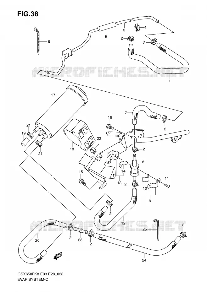 FUEL EVAP SYSTEM (E33) Suzuki MOTO 650 GSX-F 2009  GSX650FK9(E3/E28)