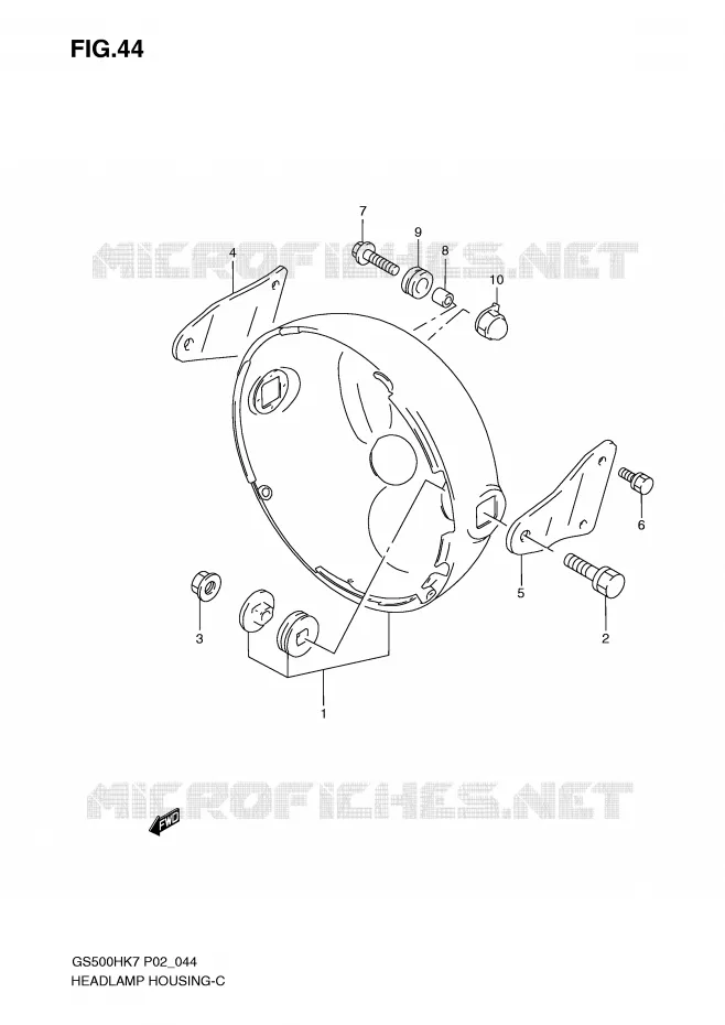 HEADLIGHT BOWL (WITHOUT COWLING) Suzuki MOTO 500 GS-E 2007  GS500HK7(P02)