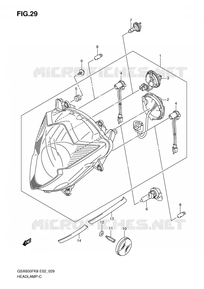 KOPLAMP Suzuki MOTO 650 GSX-F 2008  GSX650FUK8(E2)