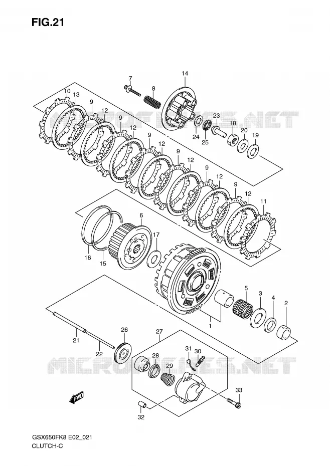 KOPPELING (MODEL K8) Suzuki MOTO 650 GSX-F 2010  GSX650FAL0(E2)