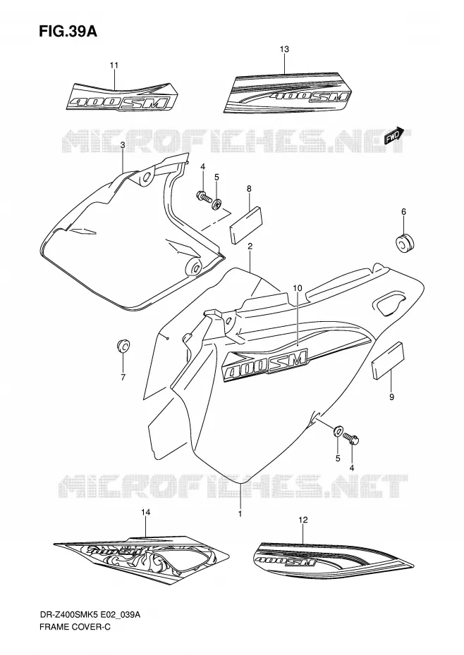KUIP (MODEL K7/K8) Suzuki MOTO 400 DR-Z 2008  DR-Z400SMK8(E2)