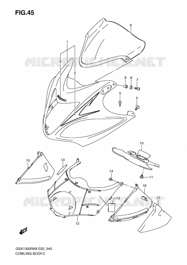 KUIP (MODEL K8) Suzuki MOTO 1300 HAYABUSA 2010  GSX1300RL0(E2)