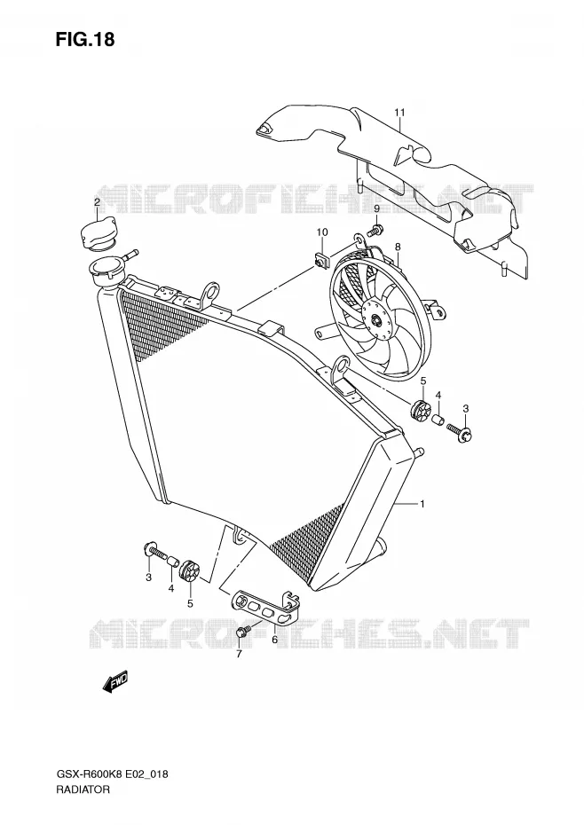RADIATOR Suzuki MOTO 600 GSX-R 2008  GSX-R600U2K8(E2)