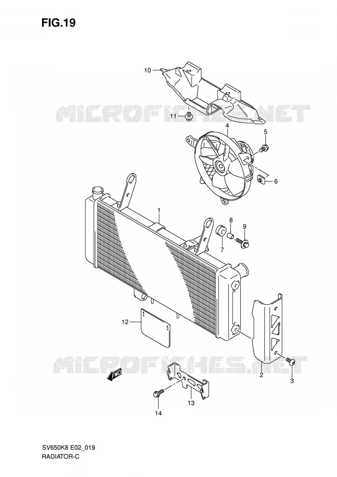 RADIATOR Suzuki MOTO 650 SV 2010  SV650SL0(E2)