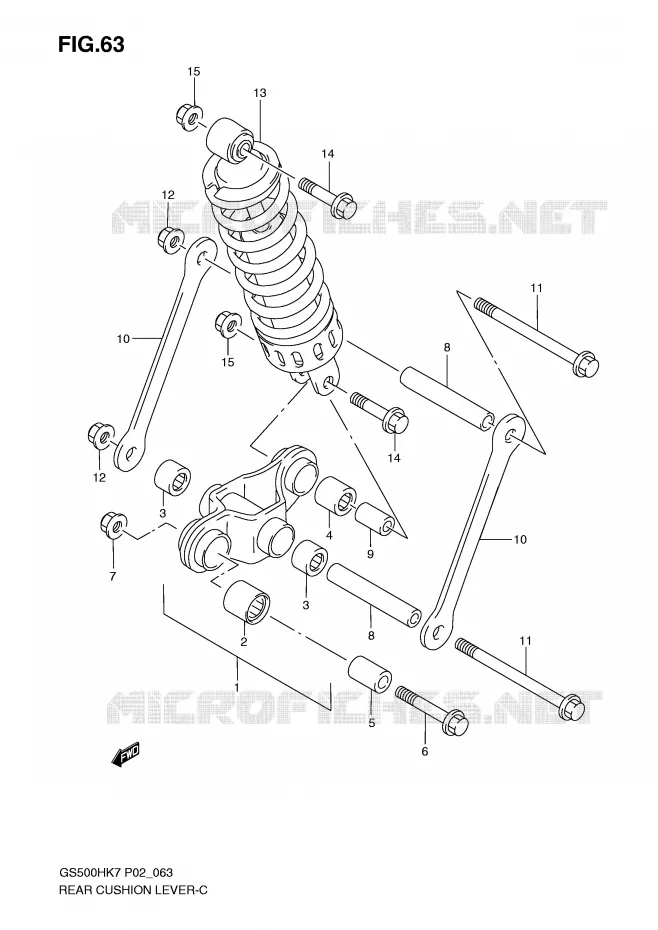 SCHOKBREKER AANEENSCHAKELING Suzuki MOTO 500 GS-F 2008  GS500FHK8(P02)