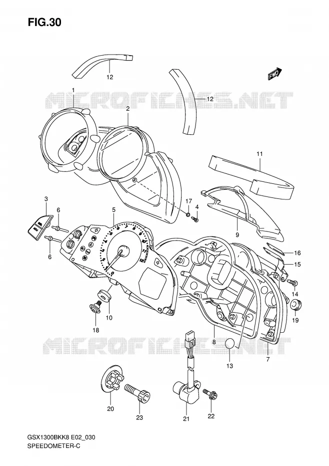 SNELHEIDSMETER Suzuki MOTO 1300 B-KING 2008  GSX1300BKAU2K8(E2)