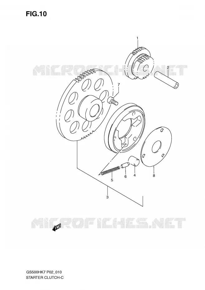 STARTMOTOR CLUTCH Suzuki MOTO 500 GS-F 2008  GS500FHK8(P02)
