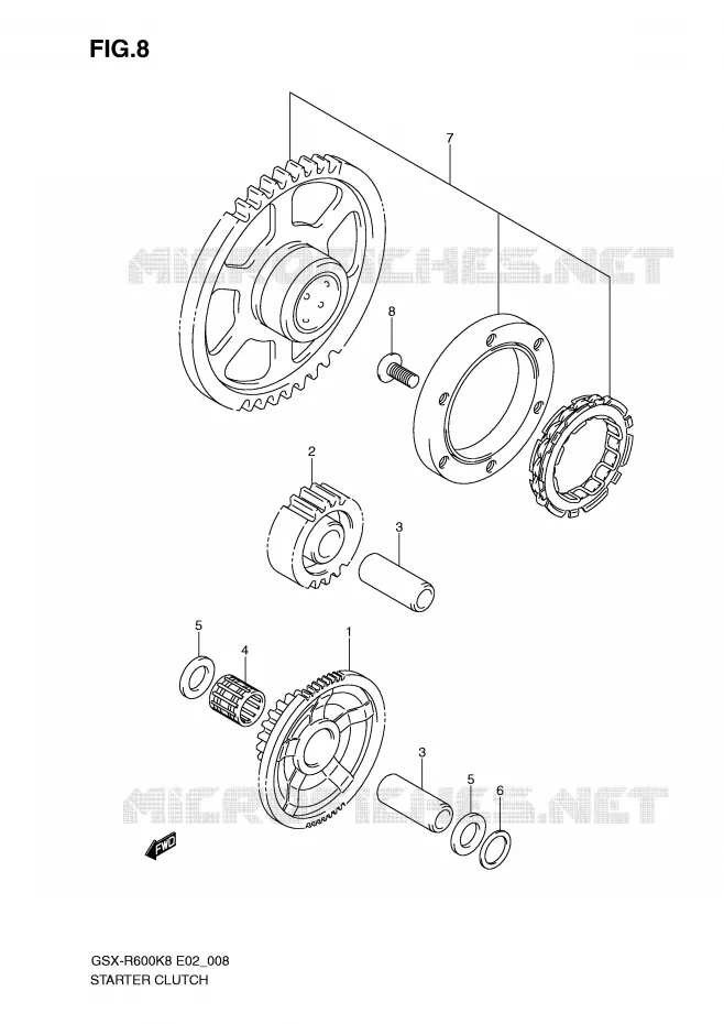 STARTMOTOR CLUTCH Suzuki MOTO 600 GSX-R 2010  GSX-R600UEL0(E2)