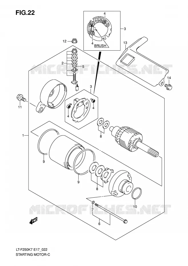 STARTMOTOR Suzuki QUAD 250 OZARK 2009  LT-F250K9(E17)