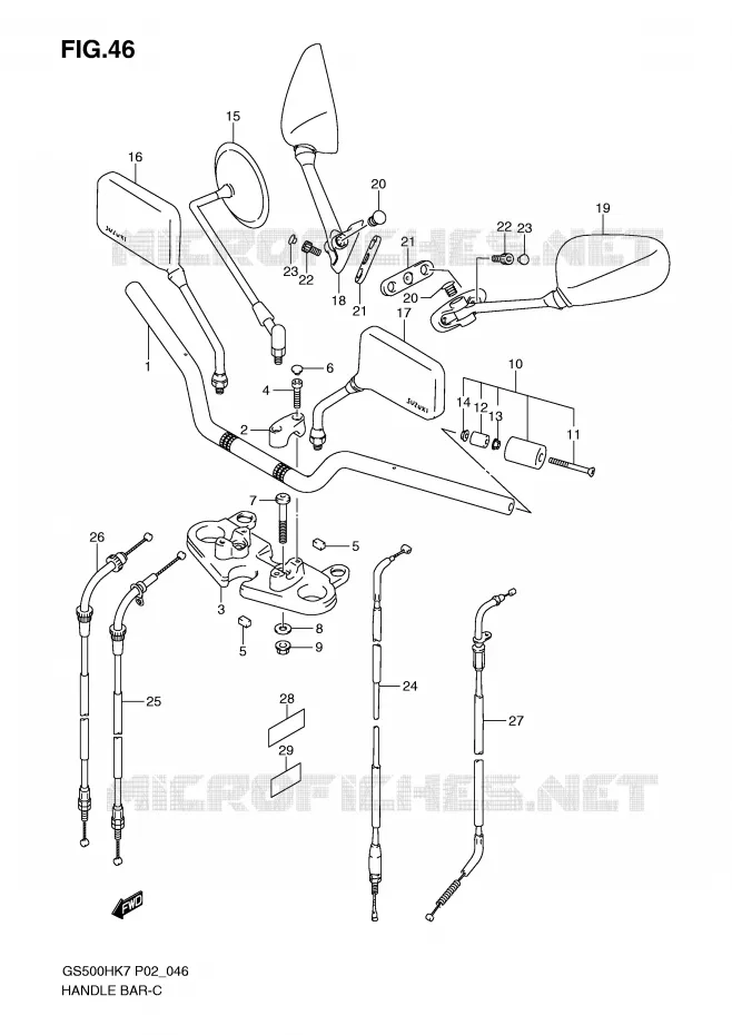 STUUR Suzuki MOTO 500 GS-F 2007  GS500FHK7(P02)