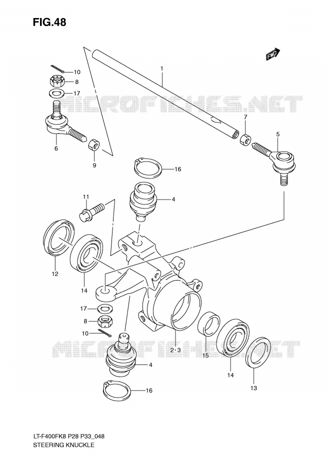 STUURINRICHTINGS - HUB Suzuki QUAD 400 KINGQUAD 2009  LT-F400FK9(P28/P33)