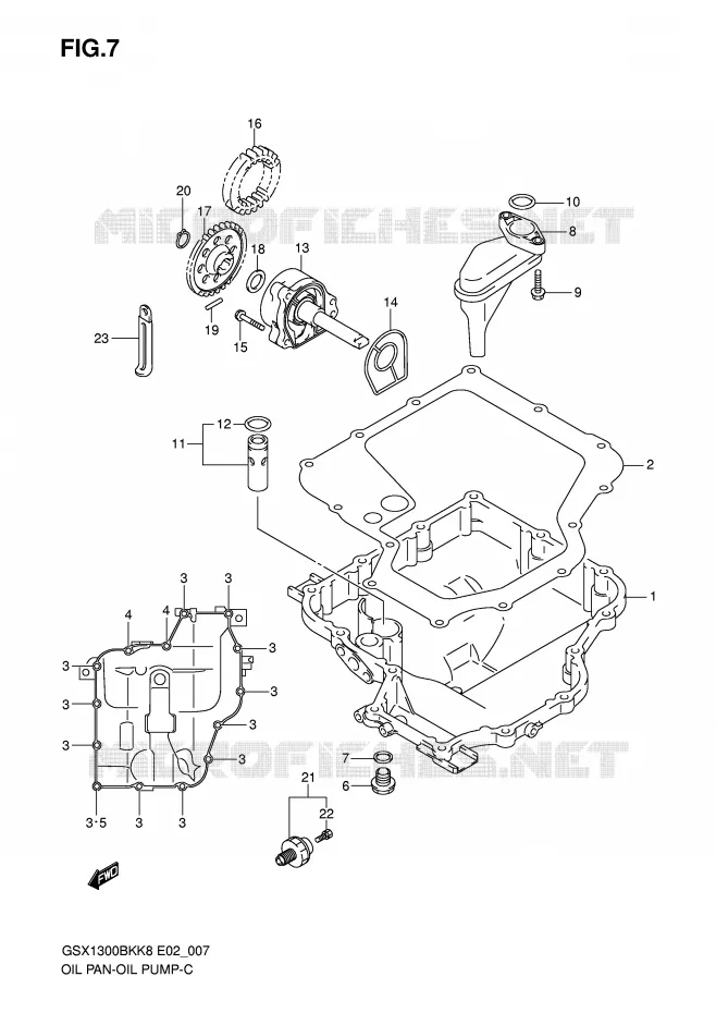 SUMP - OLIEPOMP Suzuki MOTO 1300 B-KING 2009  GSX1300BKAUFK9(E2)
