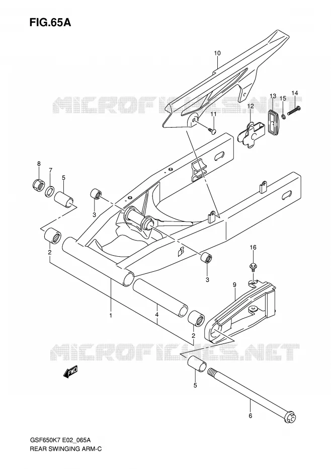 SWINGARM (MODEL K8) Suzuki MOTO 650 BANDIT 2008  GSF650SK8(E2)