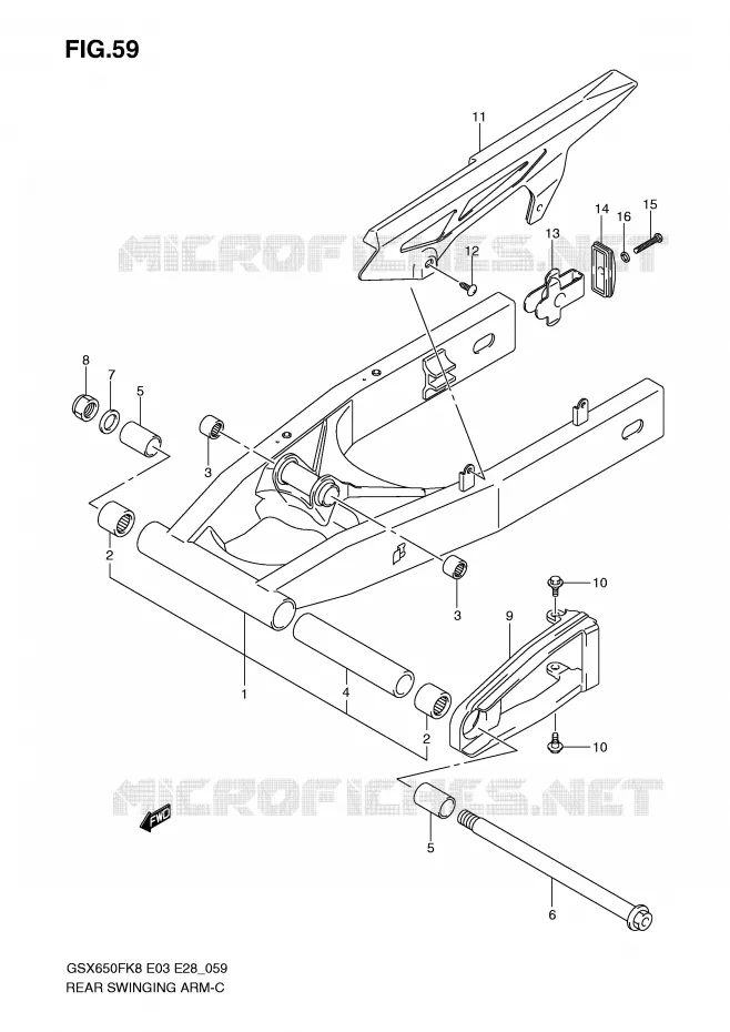 SWINGARM Suzuki MOTO 650 GSX-F 2008  GSX650FK8(E3/E28)
