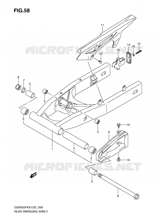 SWINGARM Suzuki MOTO 650 GSX-F 2010  GSX650FUL0(E2)