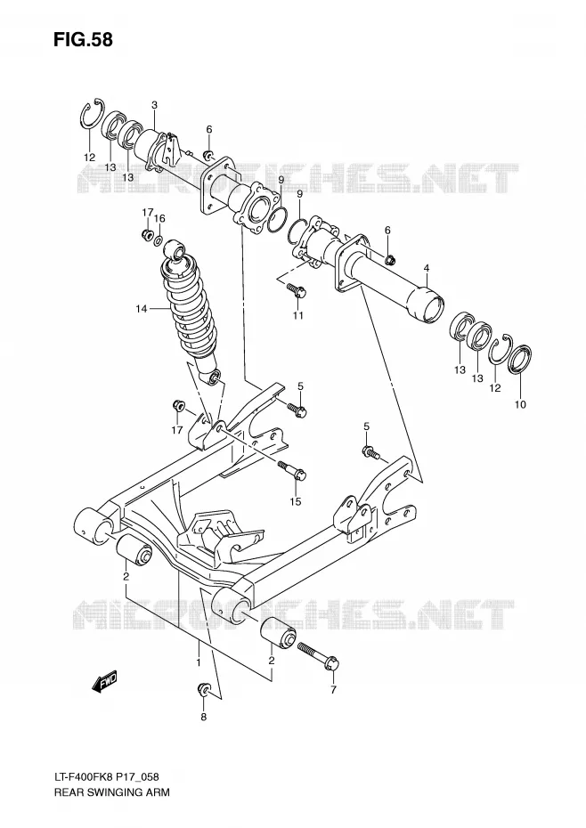 SWINGARM Suzuki QUAD 400 EIGER 2009  LT-F400FK9(P17)