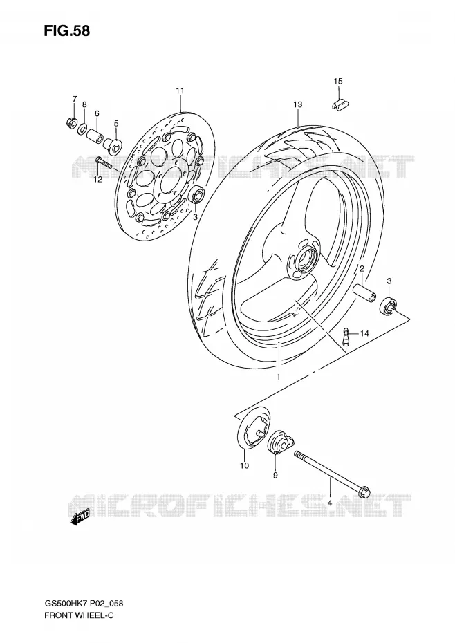 VOORWIEL Suzuki MOTO 500 GS-F 2008  GS500FHK8(P02)