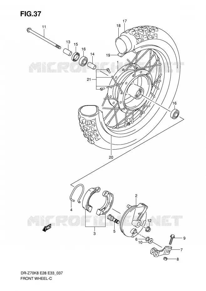 VOORWIEL Suzuki MOTO 70 DR-Z 2012  DR-Z70L0(E28/E33)