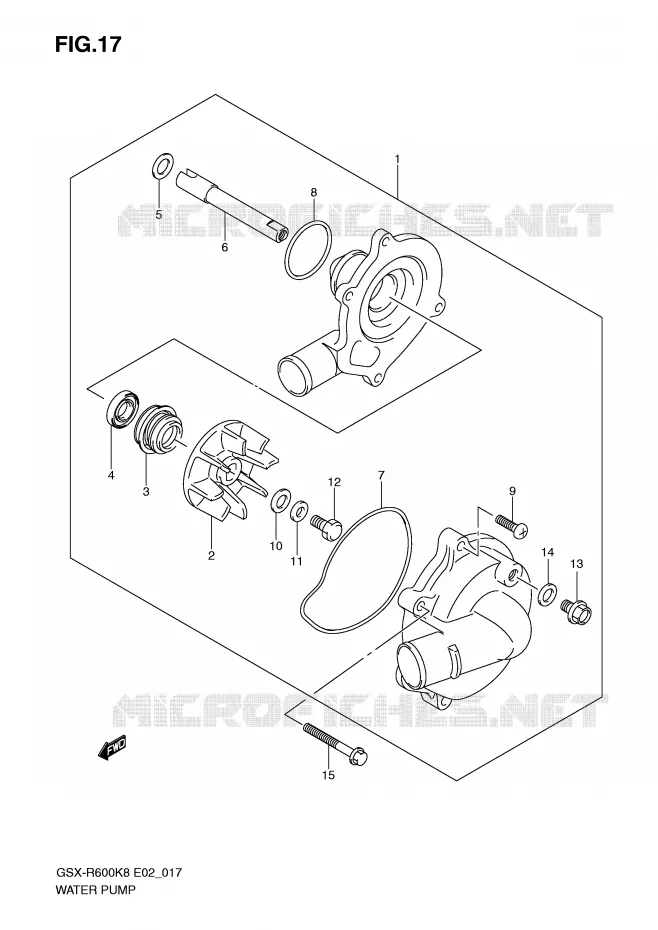 WATERPOMP Suzuki MOTO 600 GSX-R 2010  GSX-R600L0(E2)