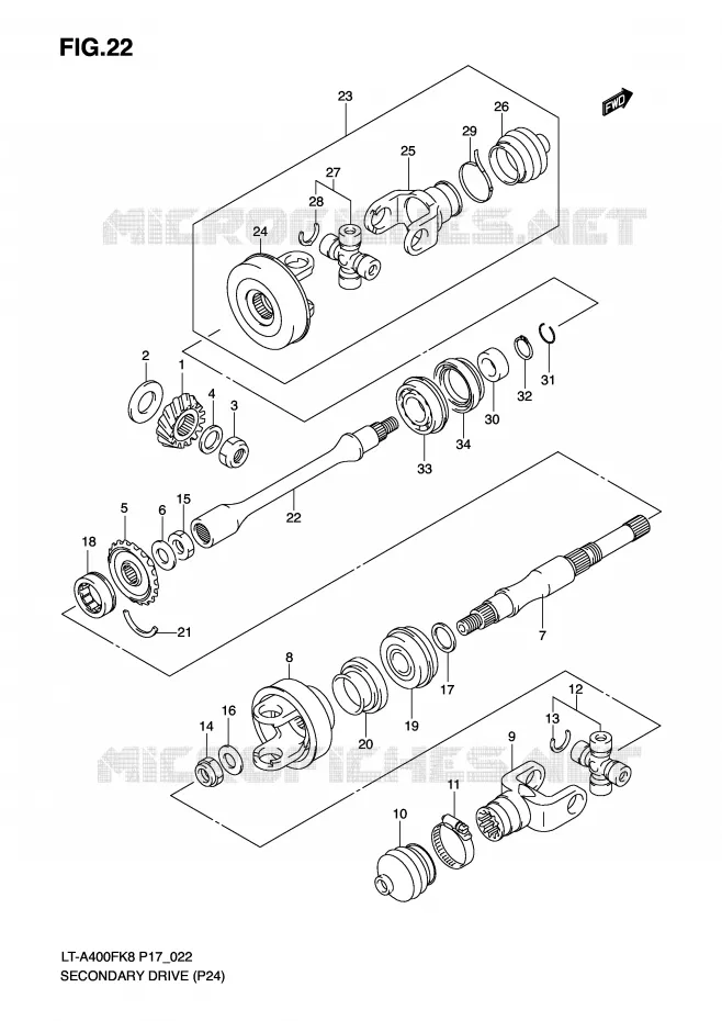 AANDRIJFAS (P24) Suzuki QUAD 400 KINGQUAD 2010  LT-A400FL0(P17)