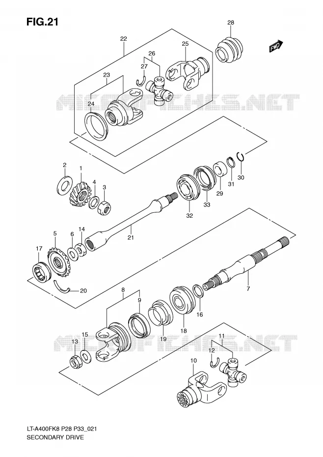 AANDRIJFAS Suzuki QUAD 400 KINGQUAD 2010  LT-A400FUL0(P28/P33)