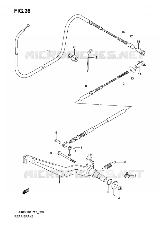 ACHTERREM Suzuki QUAD 400 KINGQUAD 2010  LT-A400FL0(P17)