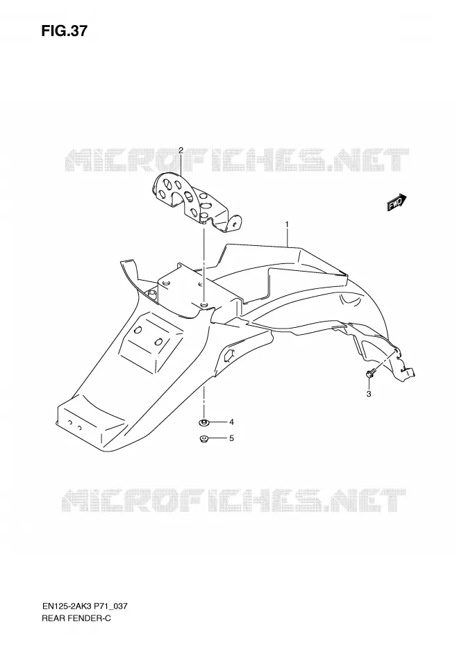 ACHTERSPATBORD Suzuki MOTO 125 EN 2007  EN125-2AK7(P71)