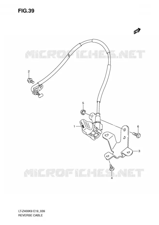 ACHTERUIT CABLE Suzuki QUAD 400 QUADSPORT 2010  LT-Z400ZL0(E19)