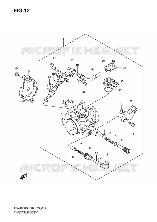 BRANDSTOFINJECTIE ASSY Suzuki QUAD 400 QUADSPORT 2009  LT-Z400ZK9(E28/E33)