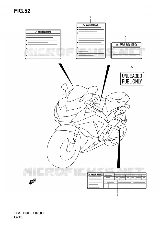 ETIKET Suzuki MOTO 600 GSX-R 2008  GSX-R600U2K8(E2)