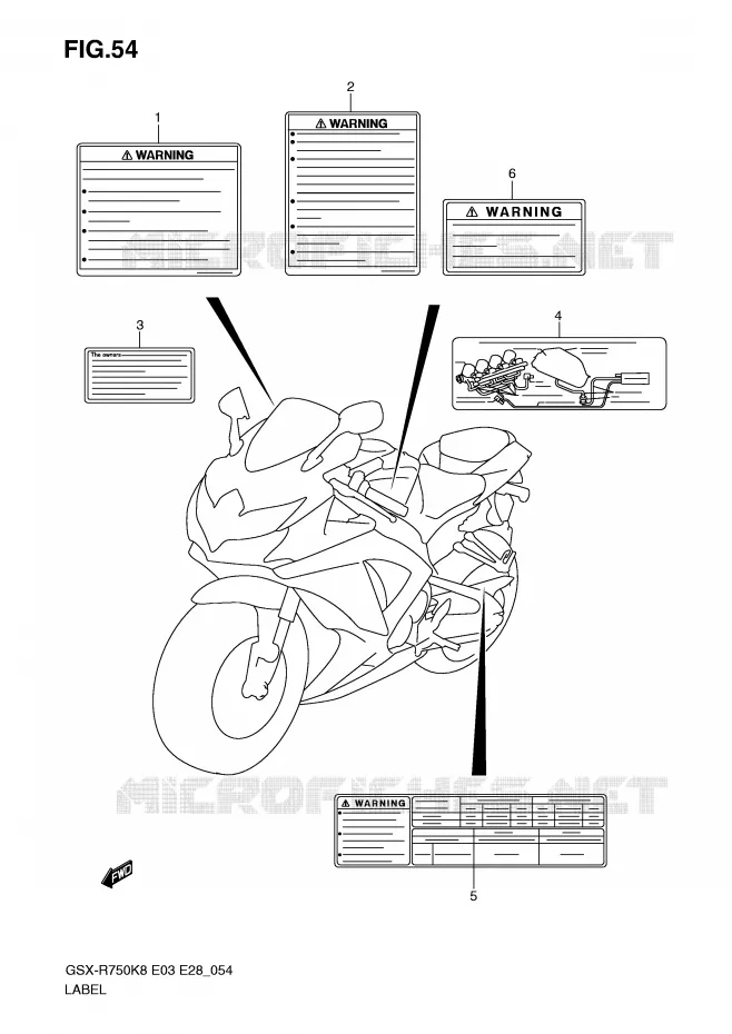 ETIKET Suzuki MOTO 750 GSX-R 2009  GSX-R750K9(E3/E28)