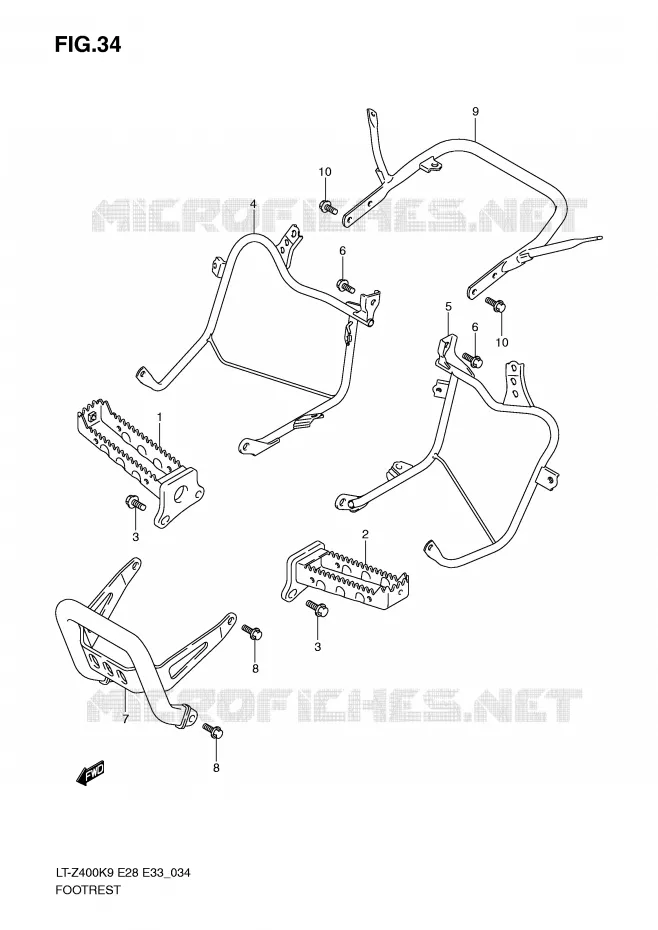 FOOTREST Suzuki QUAD 400 QUADSPORT 2009  LT-Z400K9(E28/E33)