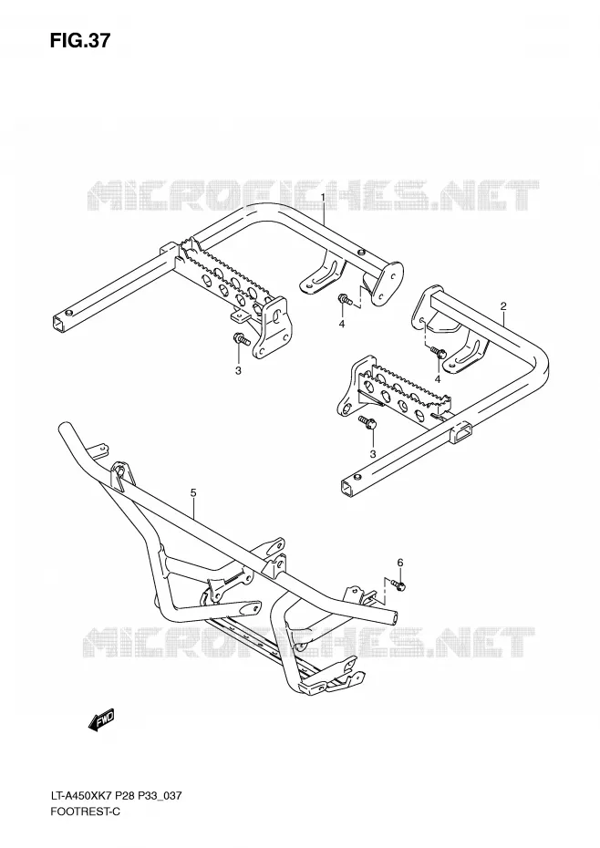 FOOTREST Suzuki QUAD 450 KINGQUAD 2009  LT-A450XZK9(P28/P33)