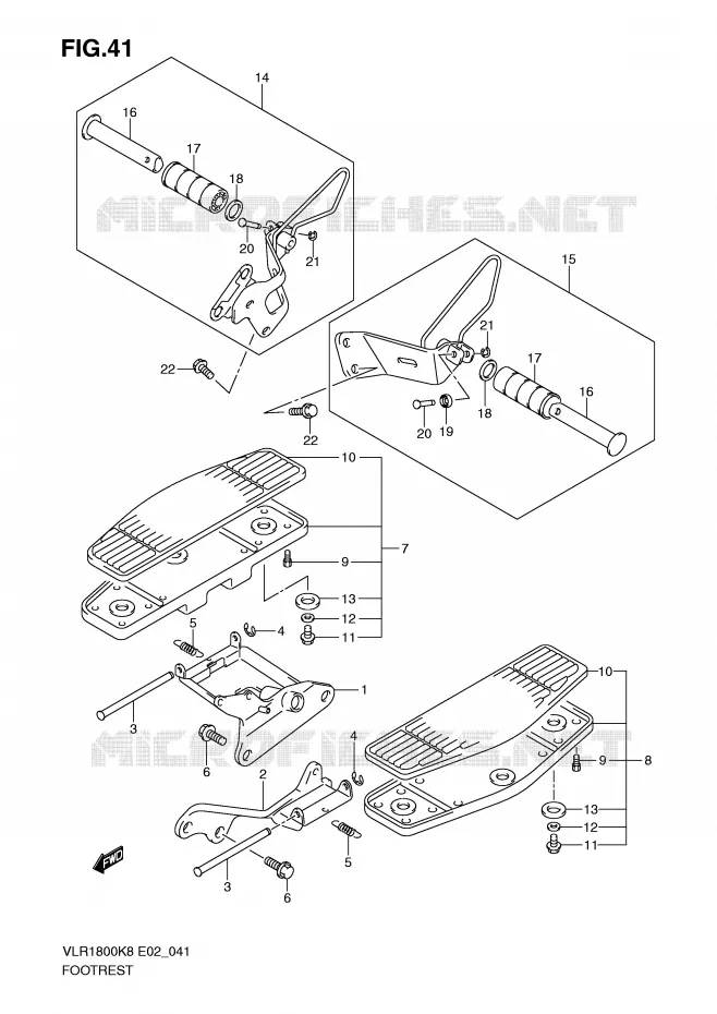 FOOTREST (WITHOUT VLR1800TK9/TL0 E24) Suzuki MOTO 1800 BOULEVARD 2008  VLR1800U2K8(E2)